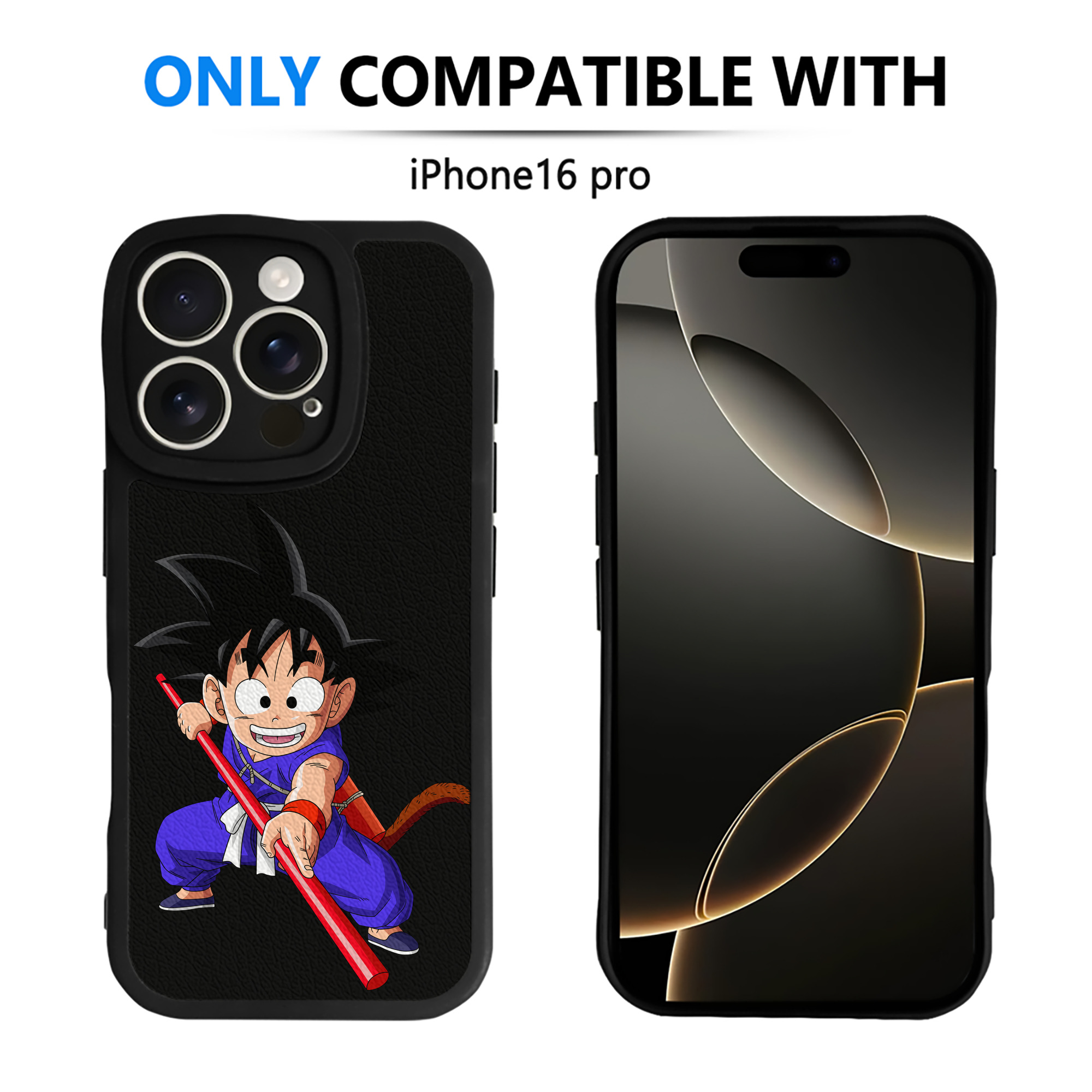 （画像用） ドラゴンボール 孫悟空（そん ごくう）Son Goku カカロット DRAGON BALL Kakarotto 【iPhone 16シリーズ対応】シリコンスマホケース（レザー調） 材質：シリコン
